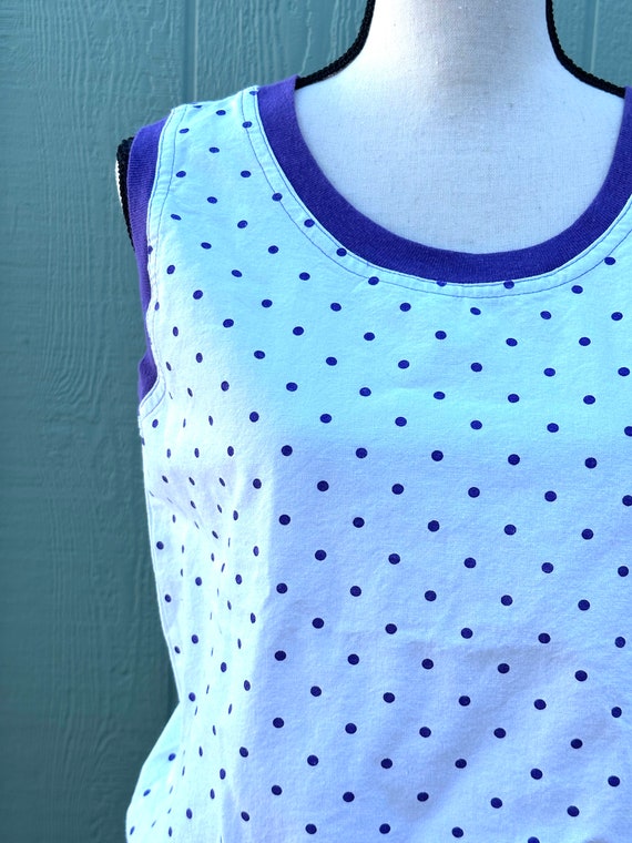 Eighties Cropped ToP VINTAGE POLKA DOT T Shirt 19… - image 5