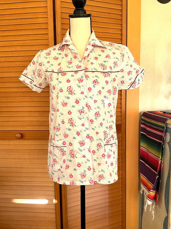 Sweet Seventies Vintage PAJAMAS Top & Bottoms DEAD STOCK Floral 