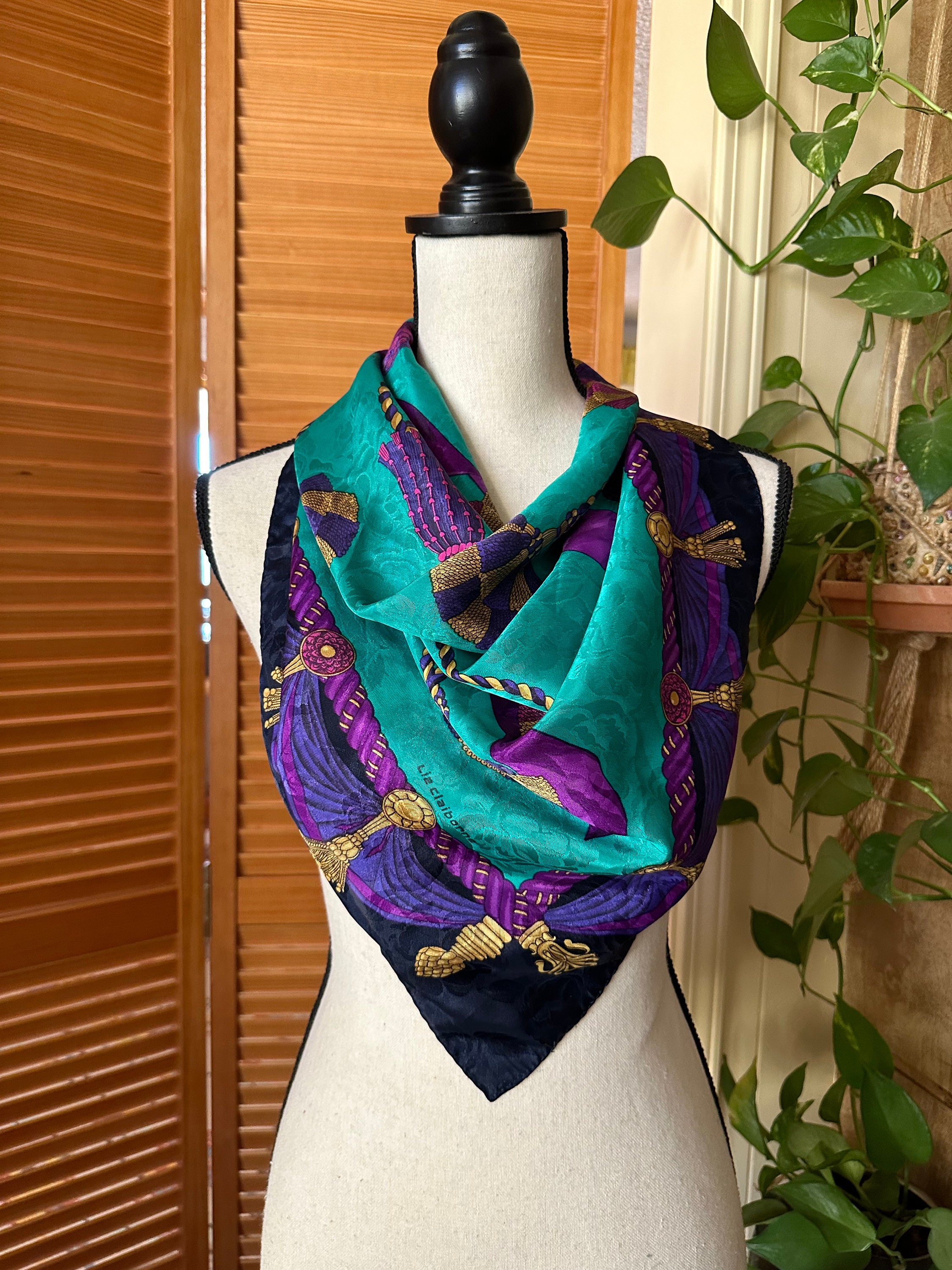 Versace Green Scarf - Etsy