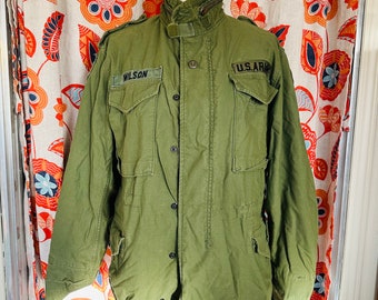 Vintage ARMY FIELD JACKET Green 60’s U S Army "Wilson" Fatigues