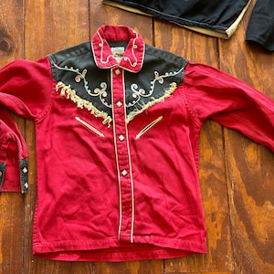 Vintage Roy Rogers Rodeo Shirt: 1940s Western Wear, Pearl Snaps, Size 10