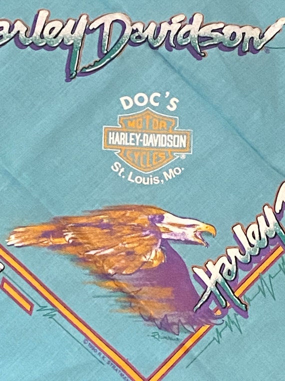 VINTAGE HARLEY Davidson BANDANA Doc’s 1990 St.Loui