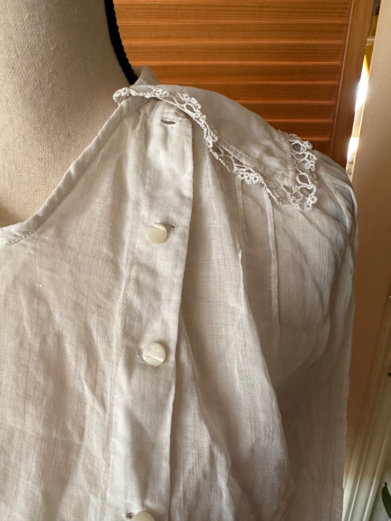 Lovely 1900s VINTAGE BLOUSE COTTON Sheer Victoria… - image 4