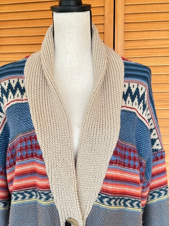 CLASSiC Vintage SWEATER BoHO Aztec Pattern 70’s S… - image 3