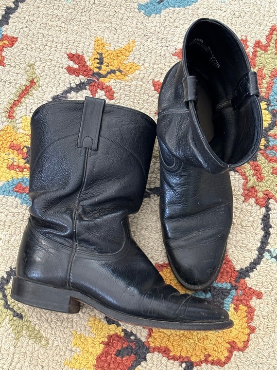 ViNTAGE MeNS BLaCK RoPER BooTS Size 8.5 AwESOME Co