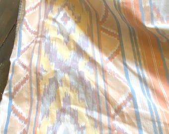 1970s Southwestern Fitted Sheet:Stripes, Pastel Colors (Full Size, USA Made)