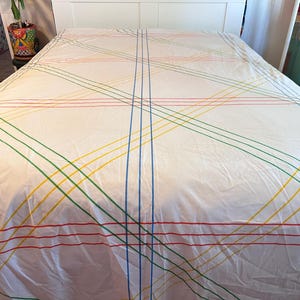 1983 Vintage Marimekko King Size Bedding Set: Abstract Geometric Design