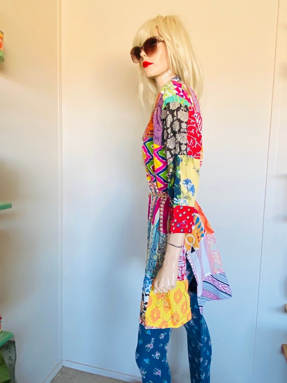 1980’s Vintage PATCHWORK SHIRTDRESS Cotton