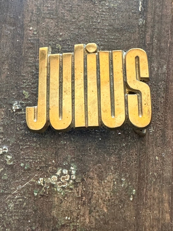 1970’s Awesome JULIUS Name BELT BUCKLE Vintage "Na