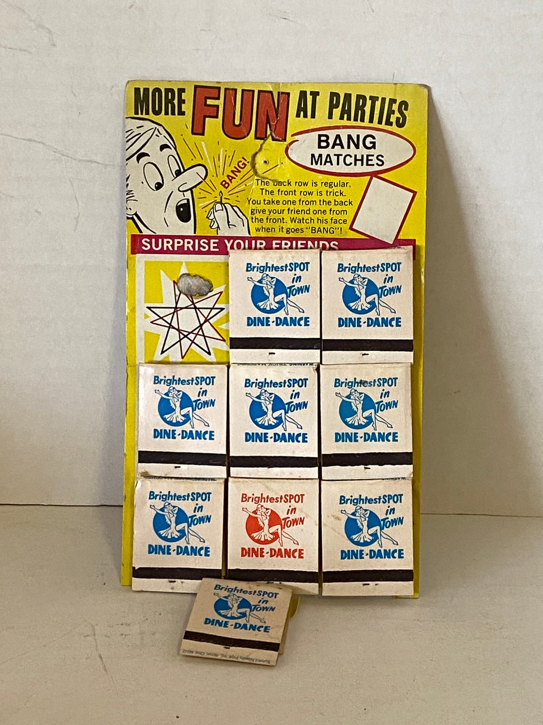 NOVELTY Bang TRICK MATCHBOOKS on Card Pin Ups Vintage Etsy UK