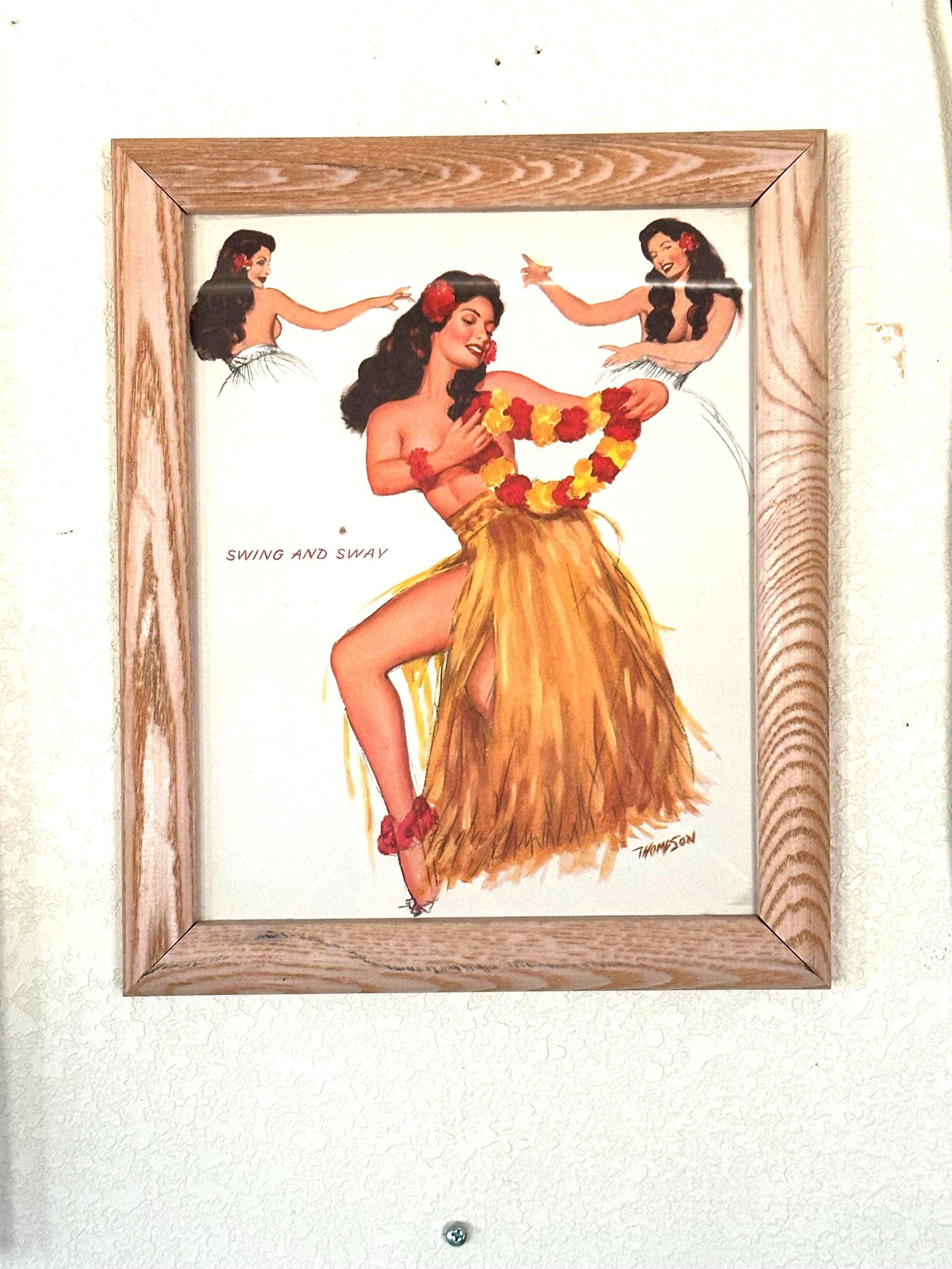 Vintage Hula Girl Art - Etsy