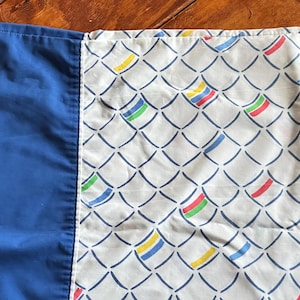 Vintage 80s Bill Blass Pillowcase: Memphis Geometric Print King Size