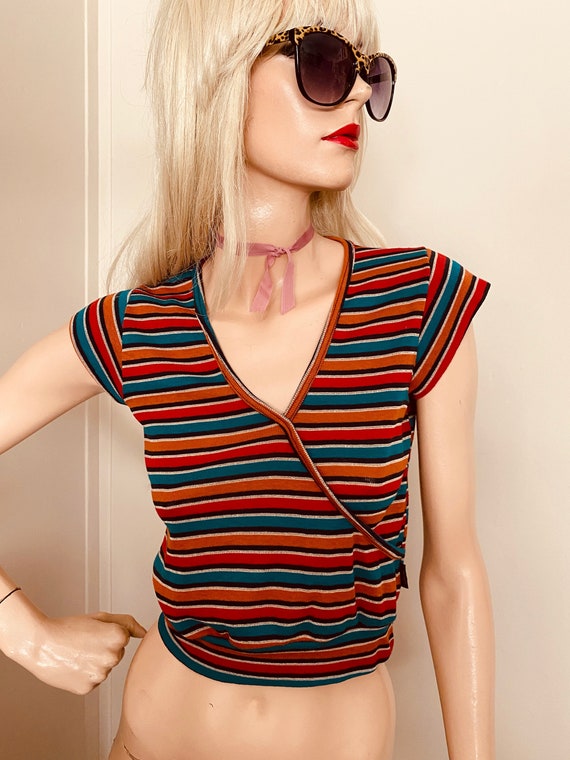 1970s Vintage CROP TOP STRIPED Dittos