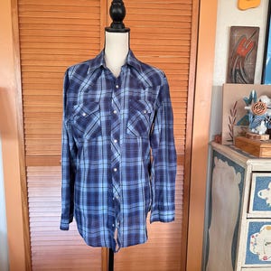 Vintage Plaid Western Shirt: Cowboy Rodeo Style - 1980s Medium