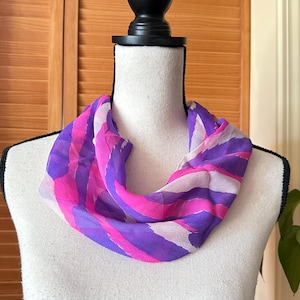 Vintage Vera Silk Tube Scarf: 1970s Geometric Pop Art Print