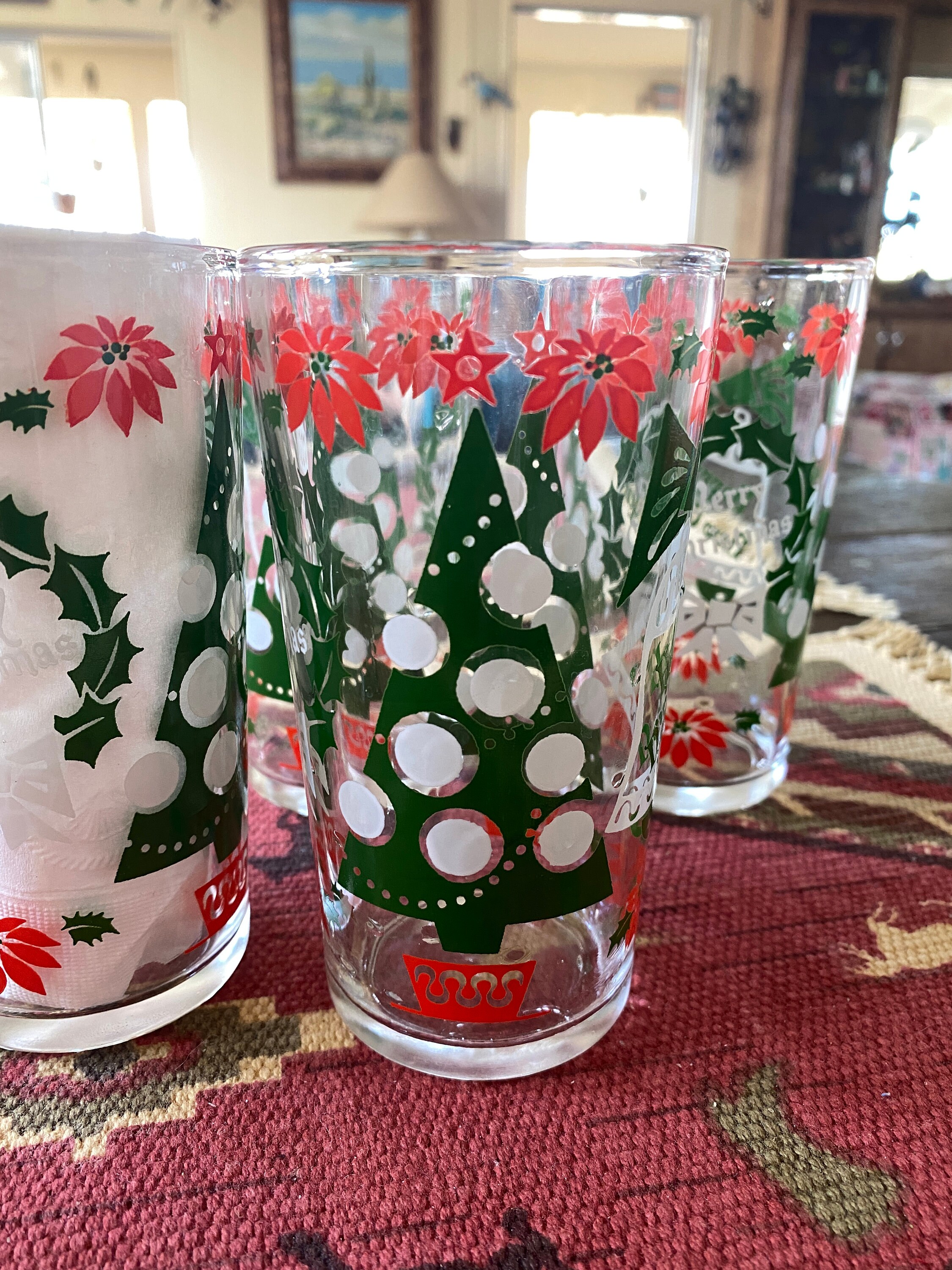 Vintage Christmas/New Years Drinks Glasses, Set of 8 – Madcap Cottage