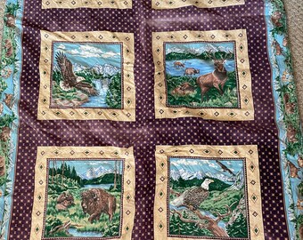 ViNTAGE HUNTING FOOT BLaNKET QUILT PaTCHWORK Stadium Blanket Throw