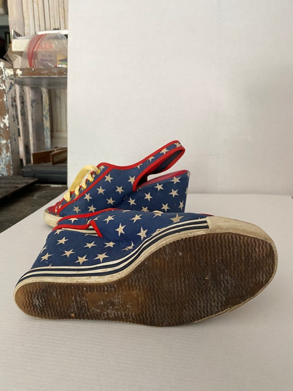 SaLE The COOLESt ViNTAGE 1970s STAR Print WEDGE H… - image 7