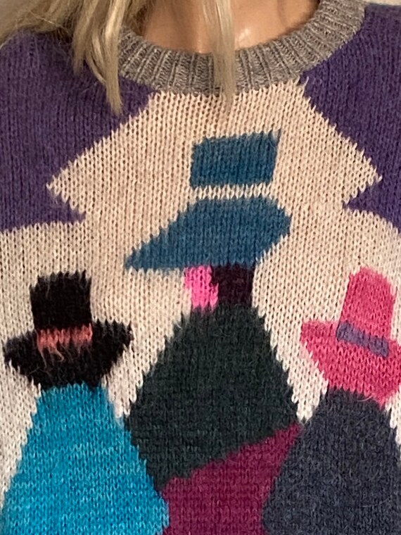 Awesome 80s MOHAIR SWEATER DRESS Mexican - image 10