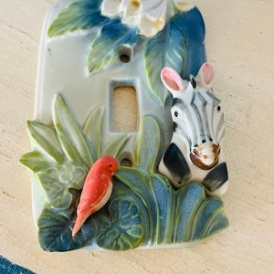 Vintage ZEBRA SWITCH PLATE Cover EXOtIC BiRD Outlet Cover image 9