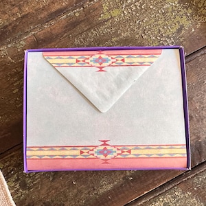 Vintage Southwest STATIONERY SET W Note Cards Complete Mint in Box Stationary W Envelopes Notes Paper Sheets Southwestern Design