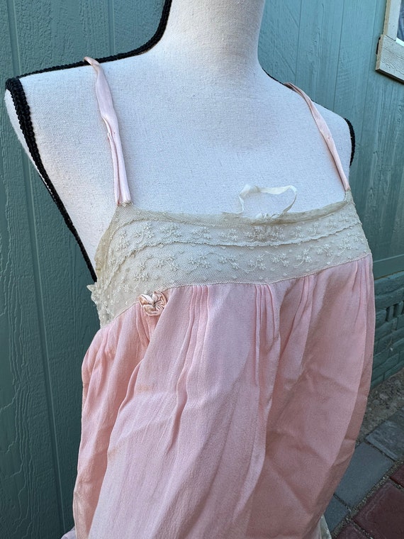 ANTIQUE Gorgeous 1920s SiLK CHEMISE NIGHTIE Slip … - image 7