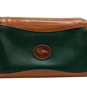 Dooney & Bourke Green and Brown Equestrian Shoulder Bag Women’s Vintage