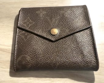 Louis Vuitton Brown Leather Wallet with Envelope Flap