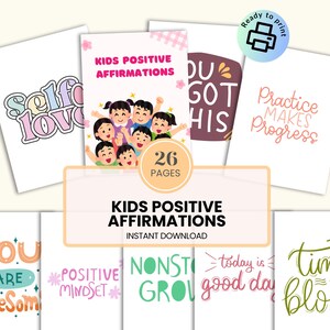 Kinder positive Affirmationskarten - Kinder Affirmations Deck, motivierende Karteikarten für den Aufbau von Selbstwertgefühl und ermutigendes Lernen für