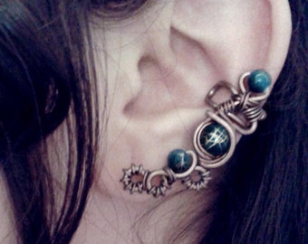 Blue Evil Eye Ear Cuff