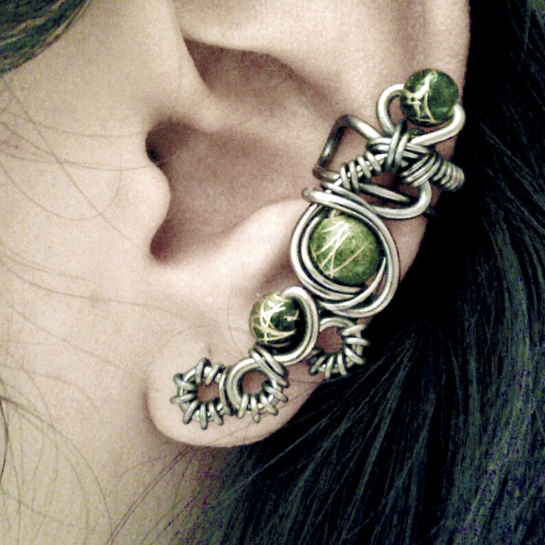 Evil Eye Ear Cuff Macabre and Cyberpunk inspired cartilage cuff image 1