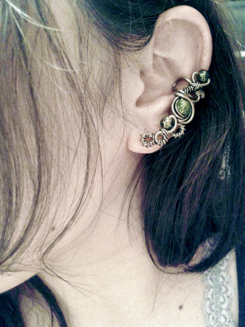 Evil Eye Ear Cuff Macabre and Cyberpunk inspired cartilage cuff image 2