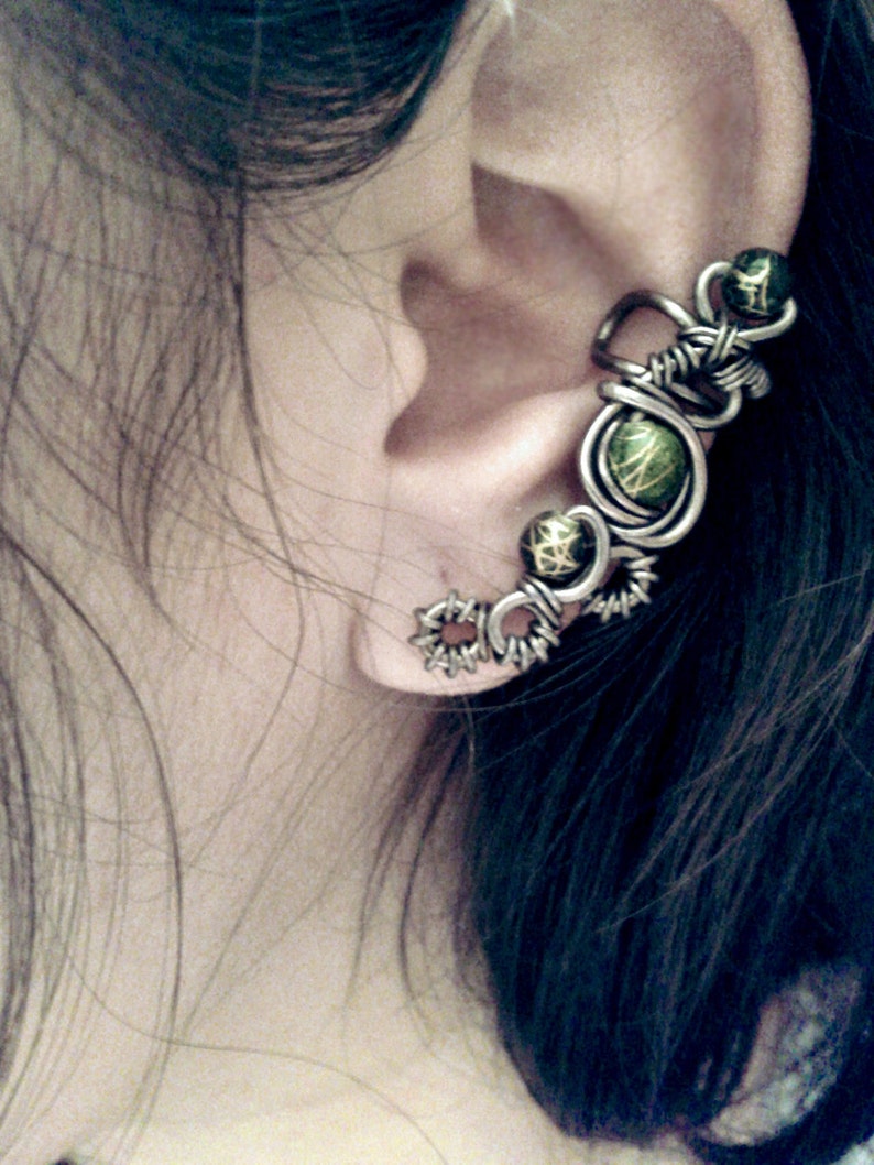 Evil Eye Ear Cuff Macabre and Cyberpunk inspired cartilage cuff image 3