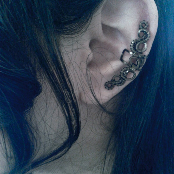 Steampunk Curl Brass Ear Cuff