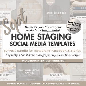 Home Staging Social Media Templates: 60 Canva Posts for Realtors