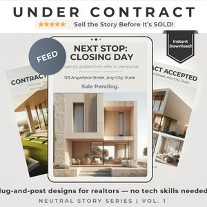 Realtor Under Contract Instagram Templates: Editable Canva Posts (Digital Download)
