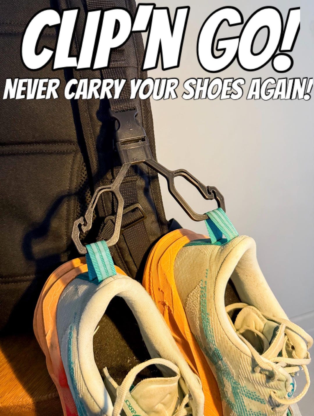 Backpack Clips Blue Shoe Carrier Backpack Attachment- Portable Lightweight Shoe Holder: Gym ...