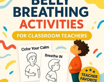 Mindful Breathing Lesson Plan for Kids | 1–2–3–4 Rhythm Song | Mindfulness Classroom SEL Activity | Printable Calm-Down Worksheets