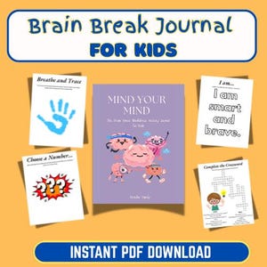 Brain Breaks for Fast Finishers Travel Busy Book Student Color Sheets Calming Techniques Workbook