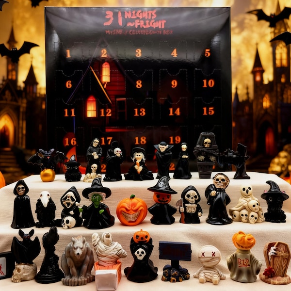 Calendario de Adviento Navideño de Witch Magic World 2025 – 31 Noches – Minifiguras Ocultas / Regalo de Cuenta Regresiva Espeluznante