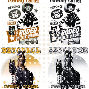 Beyounce Cowboy Carter 4 PNG File, Beyounce Cowboy Carter 4 Digital File, PNG files in the download.