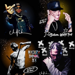 Chris Brown 5 PNG File, Chris Brown 5 Digital File, All colors shown in listing photos are included as .PNG files in the download.