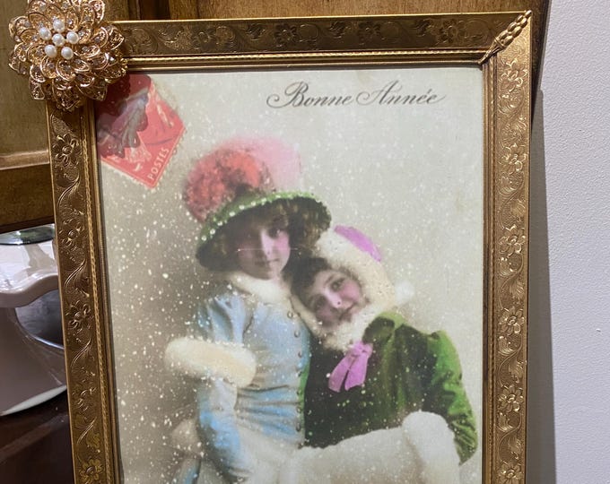 Vintage 8 X 10 Picture Frame With Beautiful Jewel - Etsy