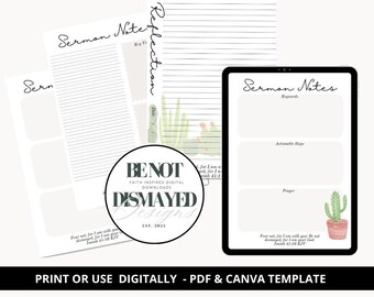 Sermon Notes Printable * Digital Download*