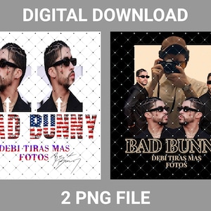 Bad Bunny 2 PNG File, Bad Bunny Digital File, All colors shown in listing photos are included as .PNG files in the download.