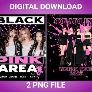 Black Pink Concert PNG: Ready-to-Print T-Shirt Design (Digital Download)