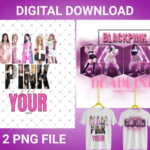 Black Pink Concert Design PNG: Ready to Print T-Shirt (Digital Download)