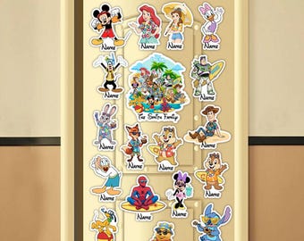 Personalized All Characters Disney Cruise Door Magnets Family Magnet, Disney Spring Break Magnet Summer Break 2026 Magnets Disney Magnet
