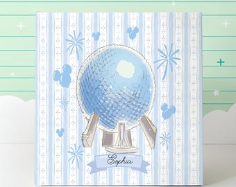 Custom Disney Epcot Autograph Book, Blue Gingham Coquette Print, Personalized Magic Kingdom Autographs Booknote, Epcot Book, Disney Gifts