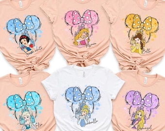 Watercolor Disney Princess Shirt, Cinderella Belle Rapunzel Castle Disney Girl Trip Shirt, Walt Disney World Disneyland Trip, Magic Kingdom